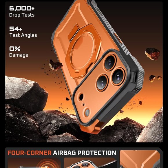 iPhone 17 Pro Max Case Kickstand Unicorn Beetle Camera Cover Magsafe-Coral-Sold - Picture 6 of 12